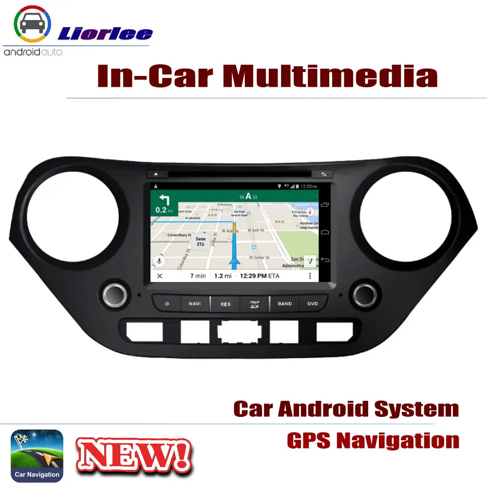 Автомобильный DVD-плеер для Hyundai i10 (IA/BA) 2013-2019 IPS ЖК-экран GPS-навигация система Android