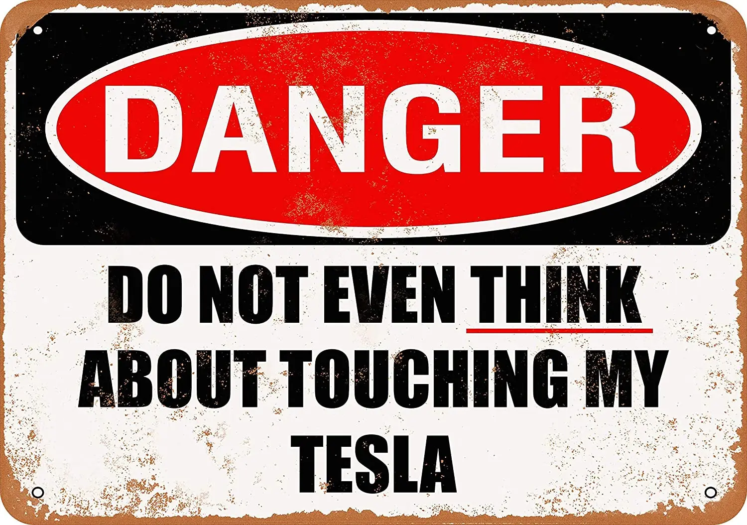 

WallColor 8*12 Metal Sign Do Not Touch My Tesla Vintage Look