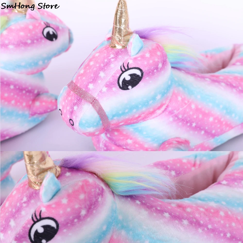 Тапочки с единорогом Мультяшные животные лапы кигуруми комбинезоны пижамы обувь