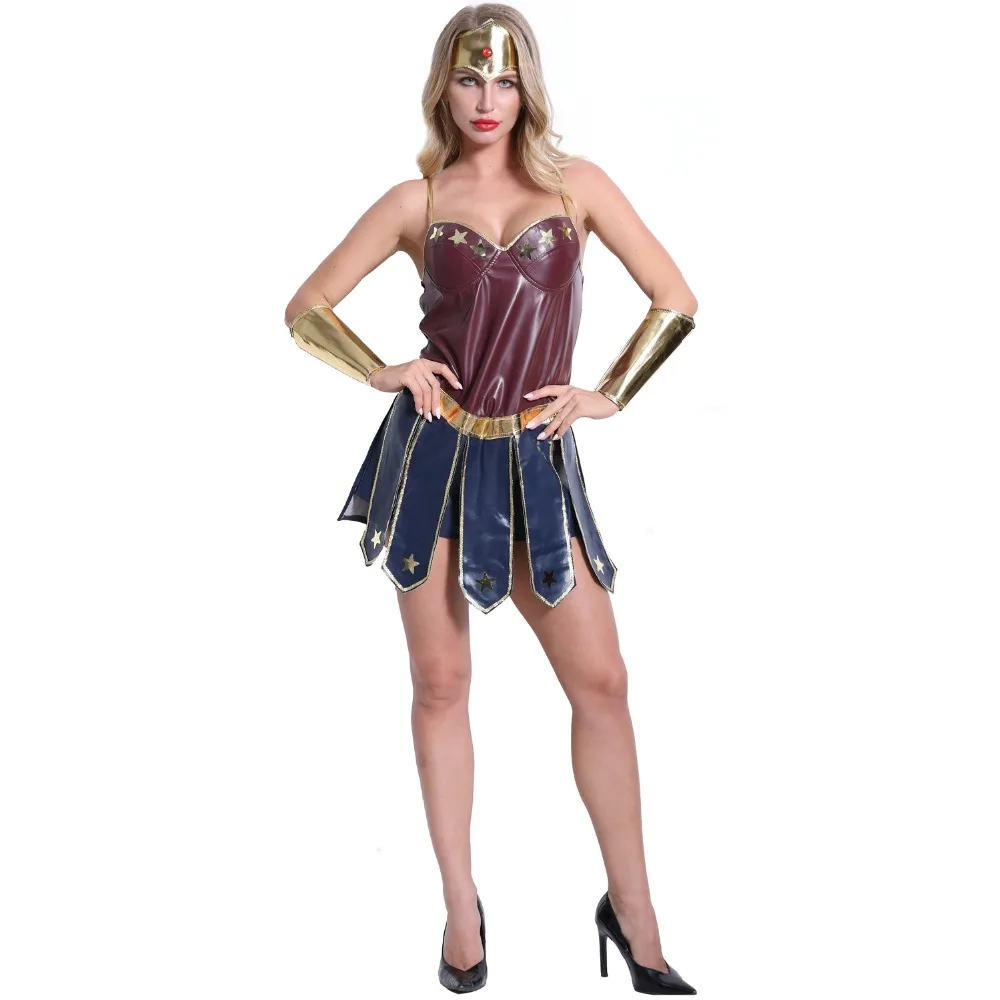 Wonder Woman Cosplay Costume Adult Justice League Super Hero Halloween Party Nightclub Service Sexy Women Dress Diana Costumes