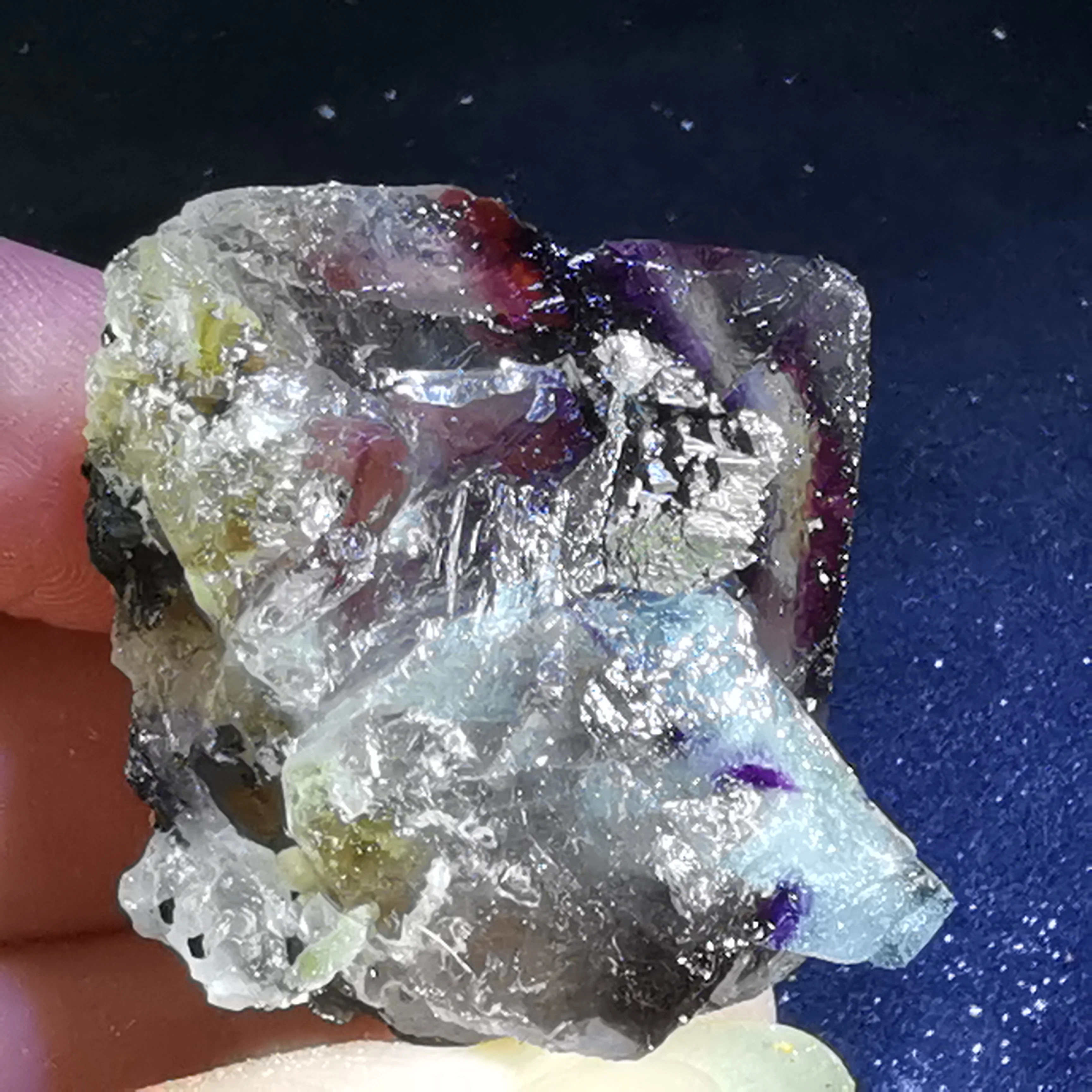 

33.4gNatural rare purple fluorite mineral specimen stone and CRYSTAL HEALING CRYSTAL QUARTZ GEM