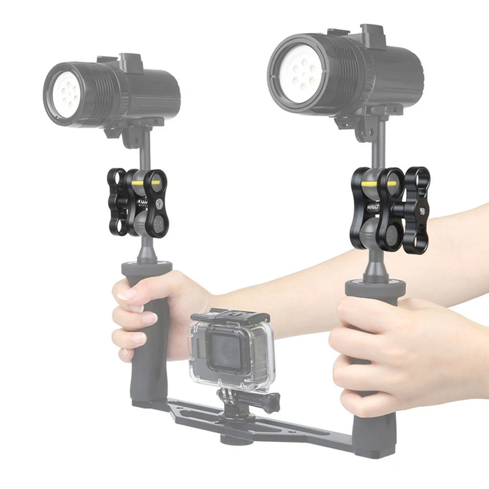 Алюминиевый сплав бабочка клип Дайвинг светильник фонарь двойной шаровой шарнир