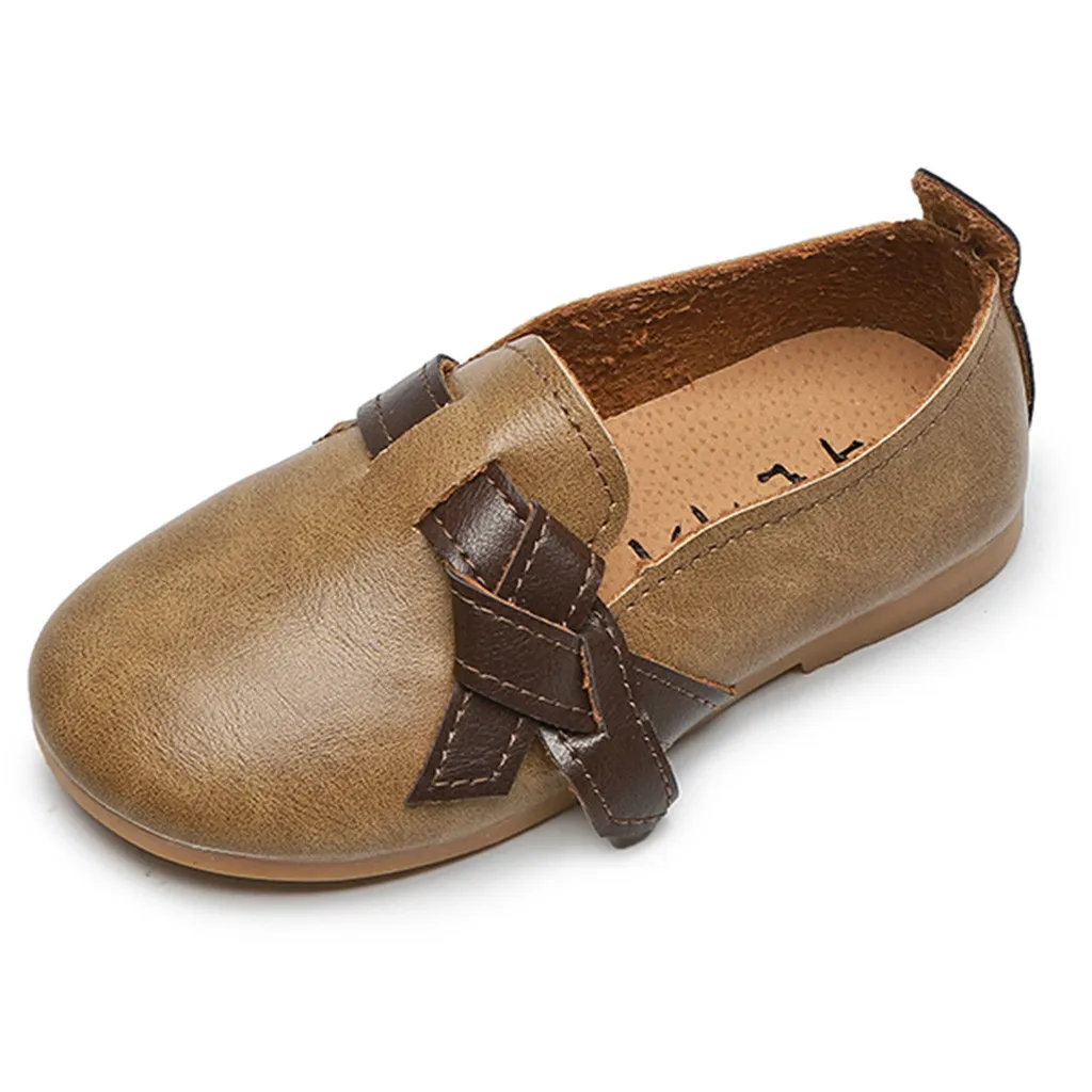 Детская кожаная обувь для мальчиков и девочек Нескользящая Уличная на мягкой