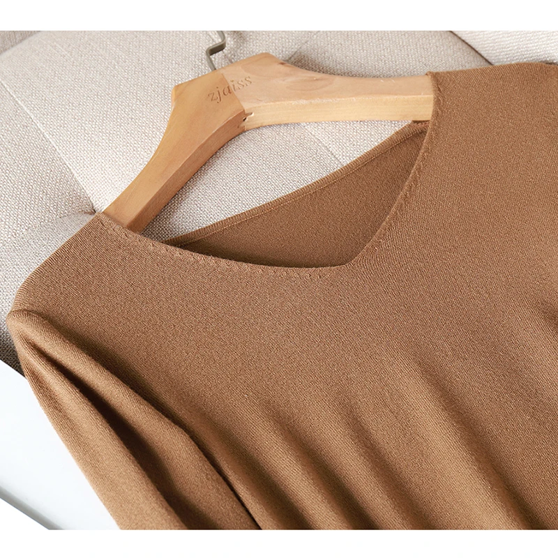

AOSSVIAO 2021 autumn winter Sweater Knitted Pullover women v-neck oversize sweater female loose long sleeve sweater top Jumper