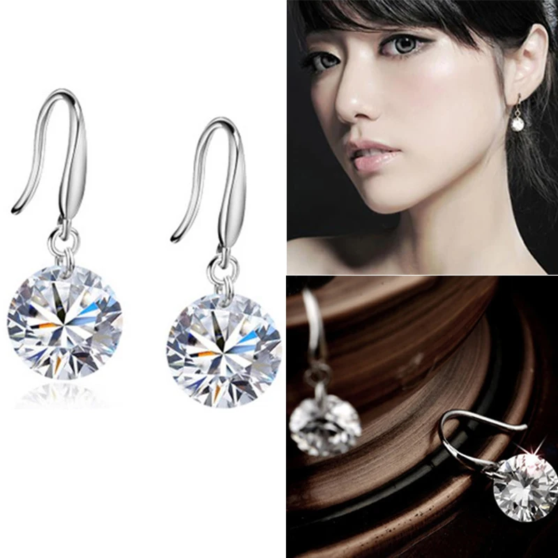 Классические Элегантные женские серьги с большой вспышкой кристаллами стразами