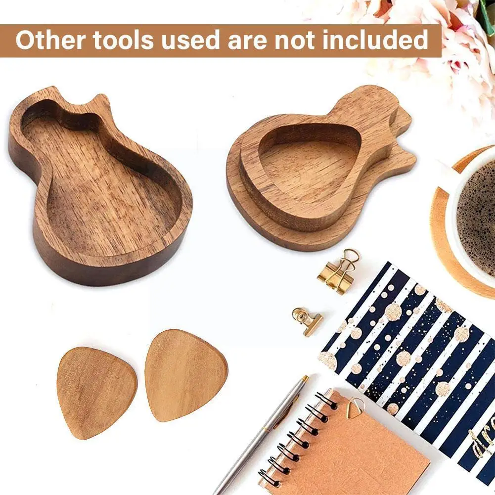 

Guitar Pick Box DIY Personalized Handmade Wooden Guitar Gift Thanksgiving Storage Christmas Pick Box F9U9