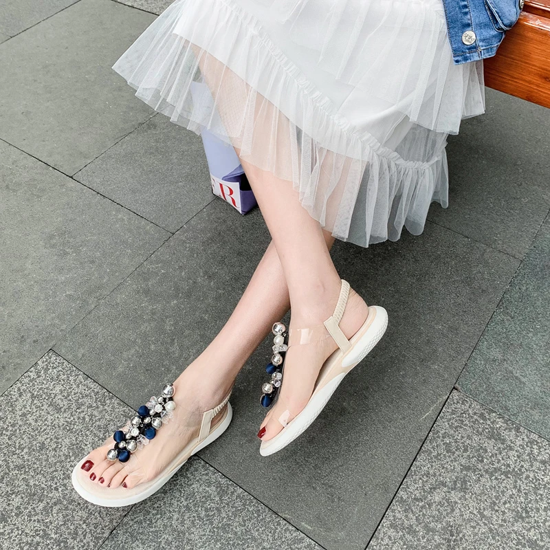 FEDONAS Для женщин корова кожаные сандалии из ткани расшитой блестками Туфли