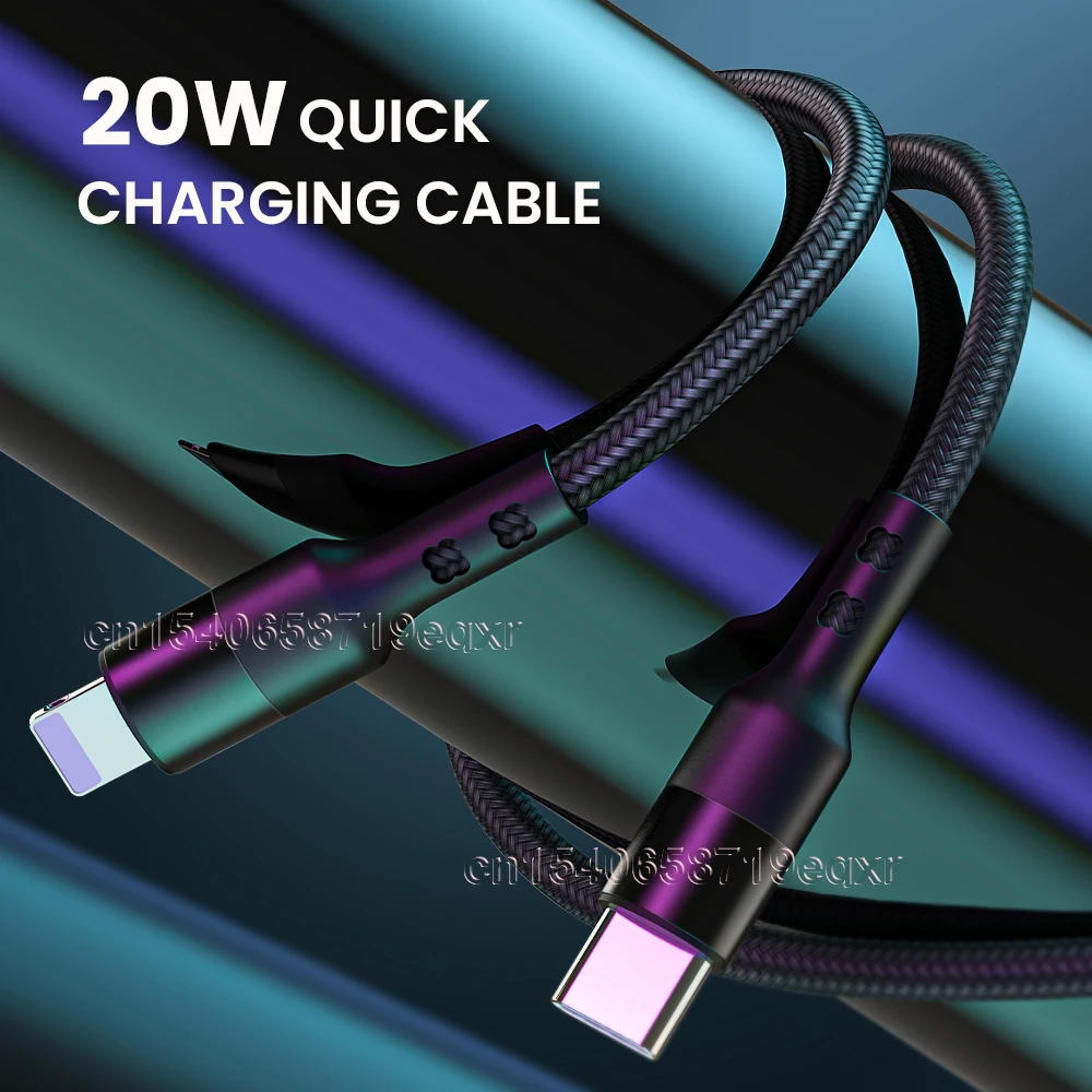 PD 20W Quick Charge USB C Charger Cable For iphone 13 12 Mini 11 Pro Max XS X 8 7 Plus Fast charging USB Type C Data Cable