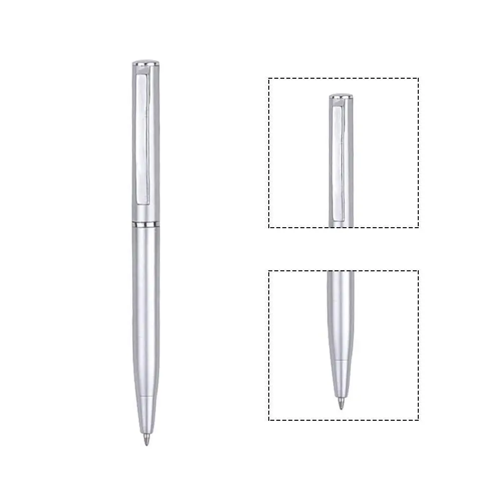 

10cm Light Silver Ballpoint Pen Stationery Rotating Rotary Twisting Short Plastic Mini School Pen Style Supplies