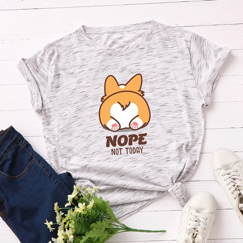 

100% Cotton Plus Size S-5XL Women T-shirts Graphic Tees Female Shirts Summer Tops Cute Puppy Print Funny T Shirt Girl Tee Top
