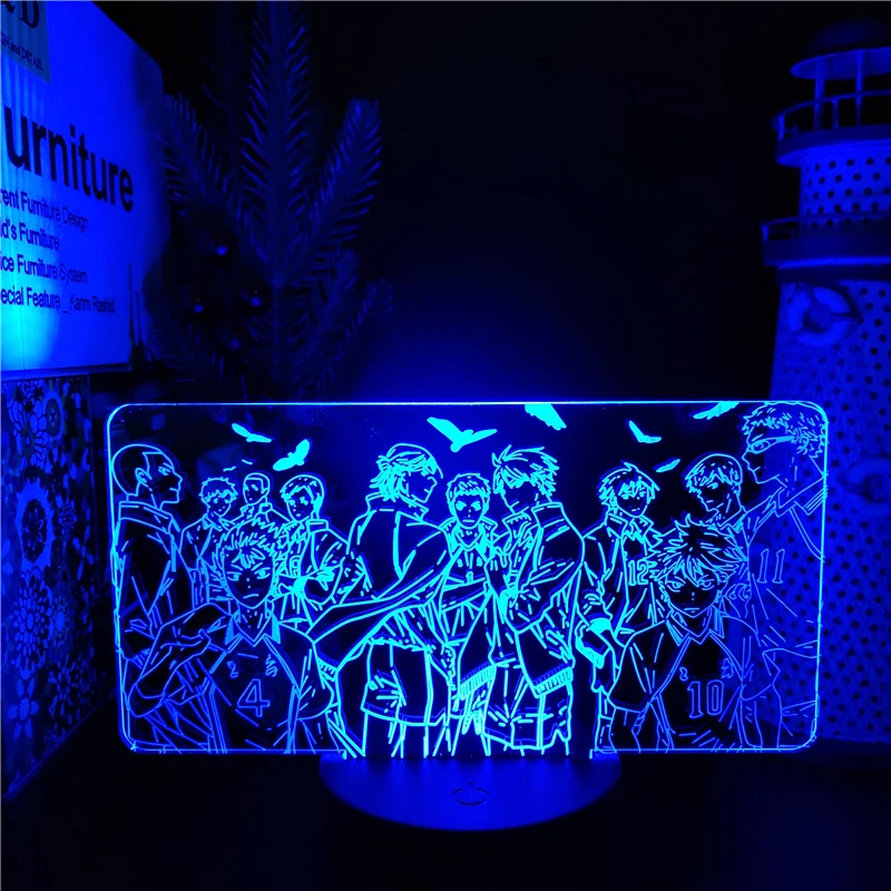 

Haikyuu Karasuno Team 3D Illusion Led Night Light Lamp Anime Color Changing Lampara Bedroom Decor USB Lighting Manga Table Lamp