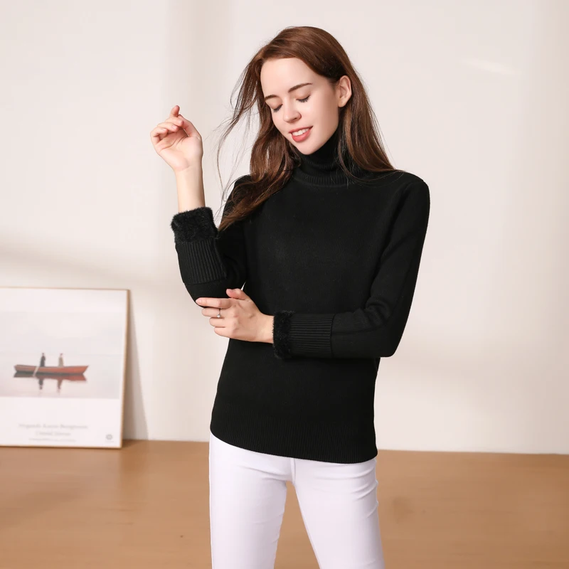 

Korean Fashion 2022 Clothing Blouses Long Sleeve Top Turtleneck Ladies Clothes Female Cropped Outerwear Basic Winter Style Tops