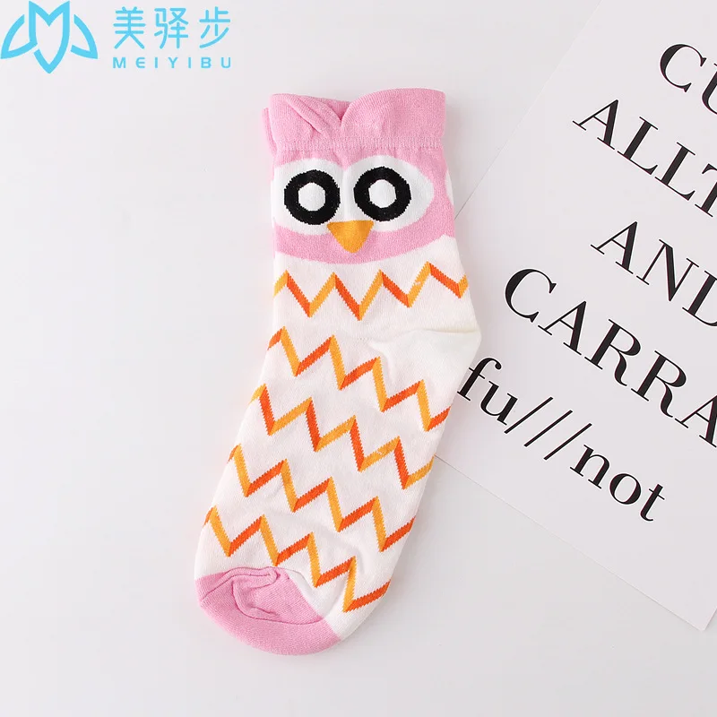 12 Pairs Per Set Cartoon Owl Socks Autumn Female Socks Hot Selling Japanese Cotton Socks Manufacturers Direct Sales