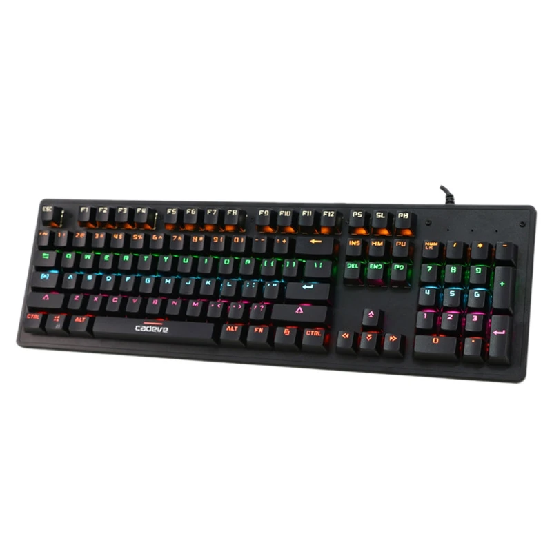 

Cadeve C360 Mechanical Keyboard, Usb Port Backlight 104-Key Green Axis Ergonomic Keyboard (Green Axis)