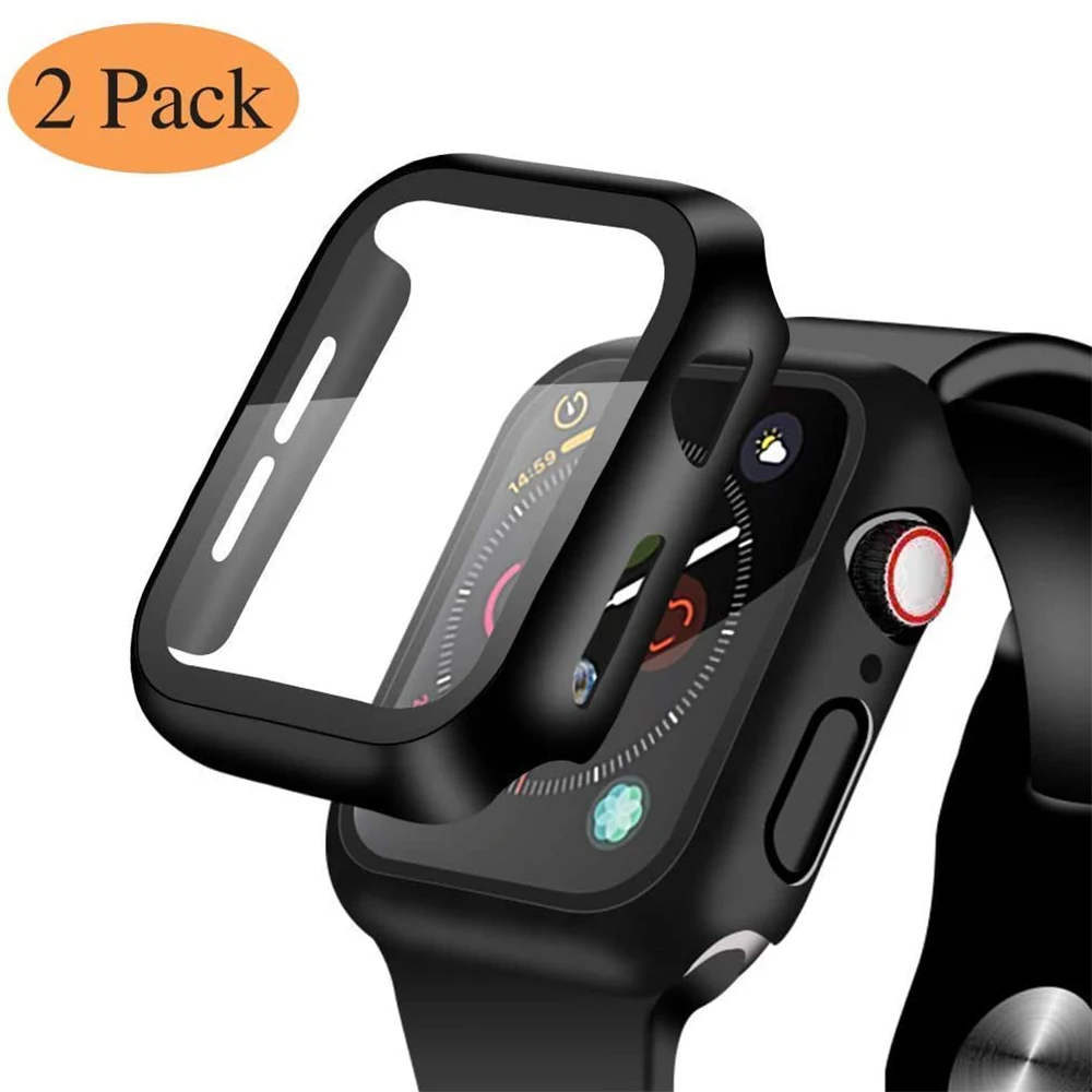 

2X Tempered Glass Screen Protector for Apple Watch Series 6 5 4 3 2 SE 44mm 40mm 42mm 38mm Iwatch 38 40 42 44 Mm Film Protection
