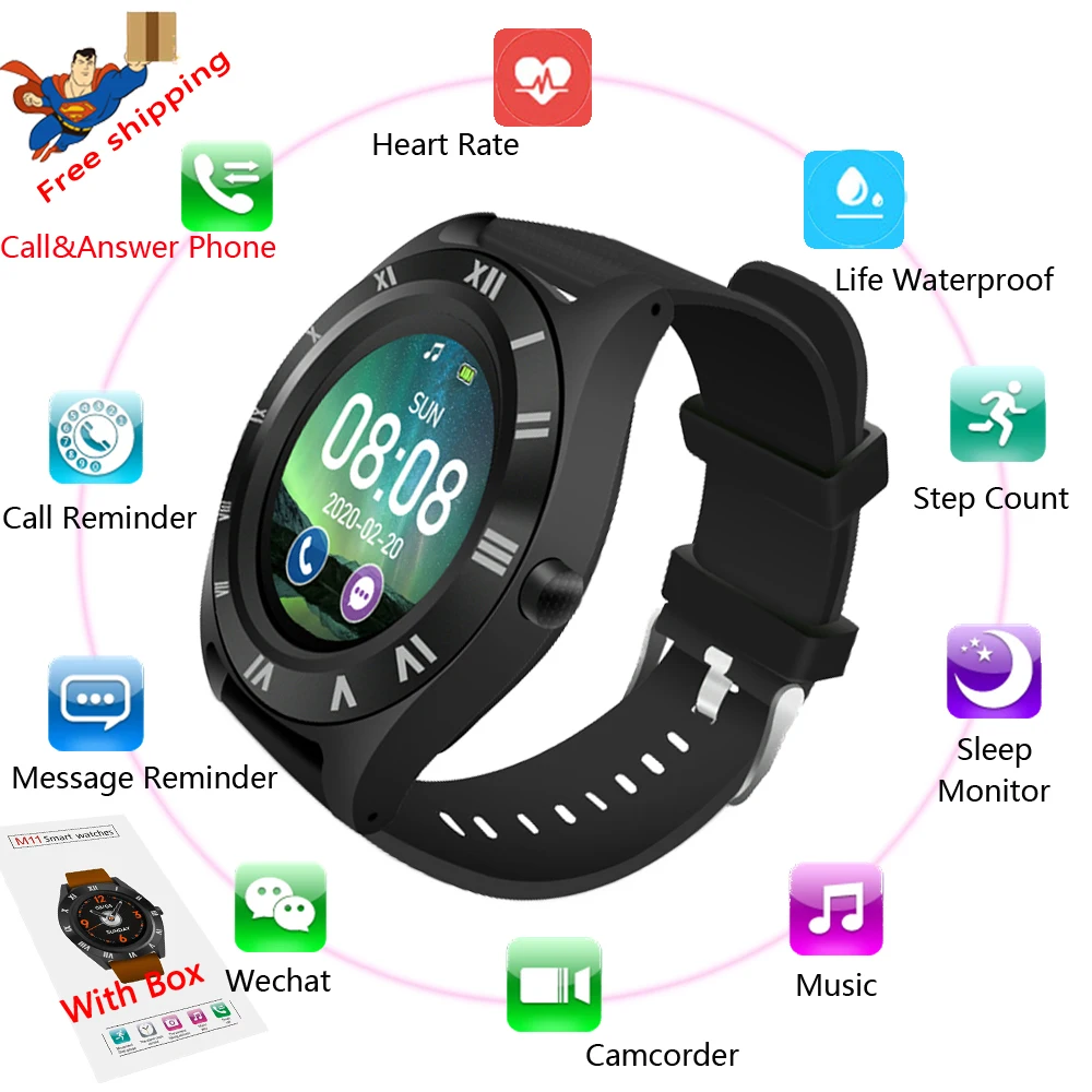 Смарт часы 2020 фитнес спортивные для мужчин монитор сердечного ритма циферблат