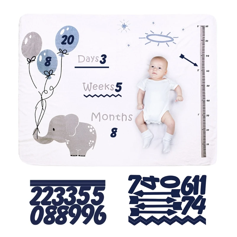 

1 комплект, Детская Пижама ежемесячный отчет рост веху Одеяло новорожденных Подставки для фотографий Творческий декоративное фоновое поло...