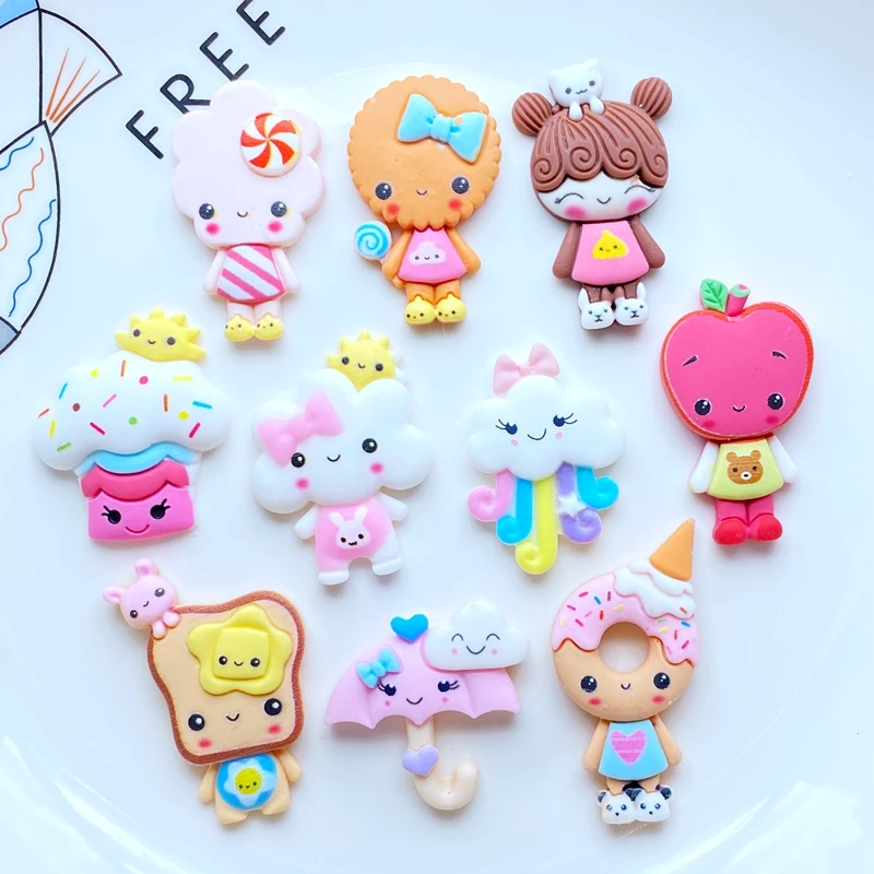 10 шт./лот Новый мультяшный Бисквит Серия животных с плоской задней стороной