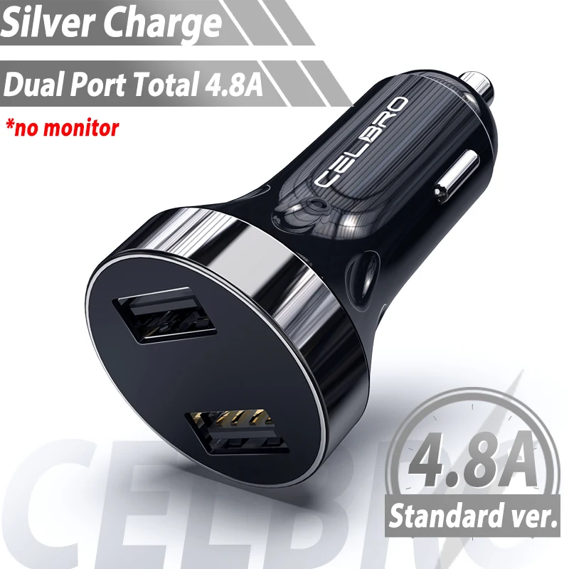 No LED 2.4A and 2.4A Обновление 5 в 4.8A металлическое двойное USB Автомобильное зарядное устройство цифровой дисплей для samsung Автомобильное зарядное устройство контроль напряжения автомобильное зарядное устройство для телефона QC 3,0 - Тип штекера: No LED 2.4A and 2.4A