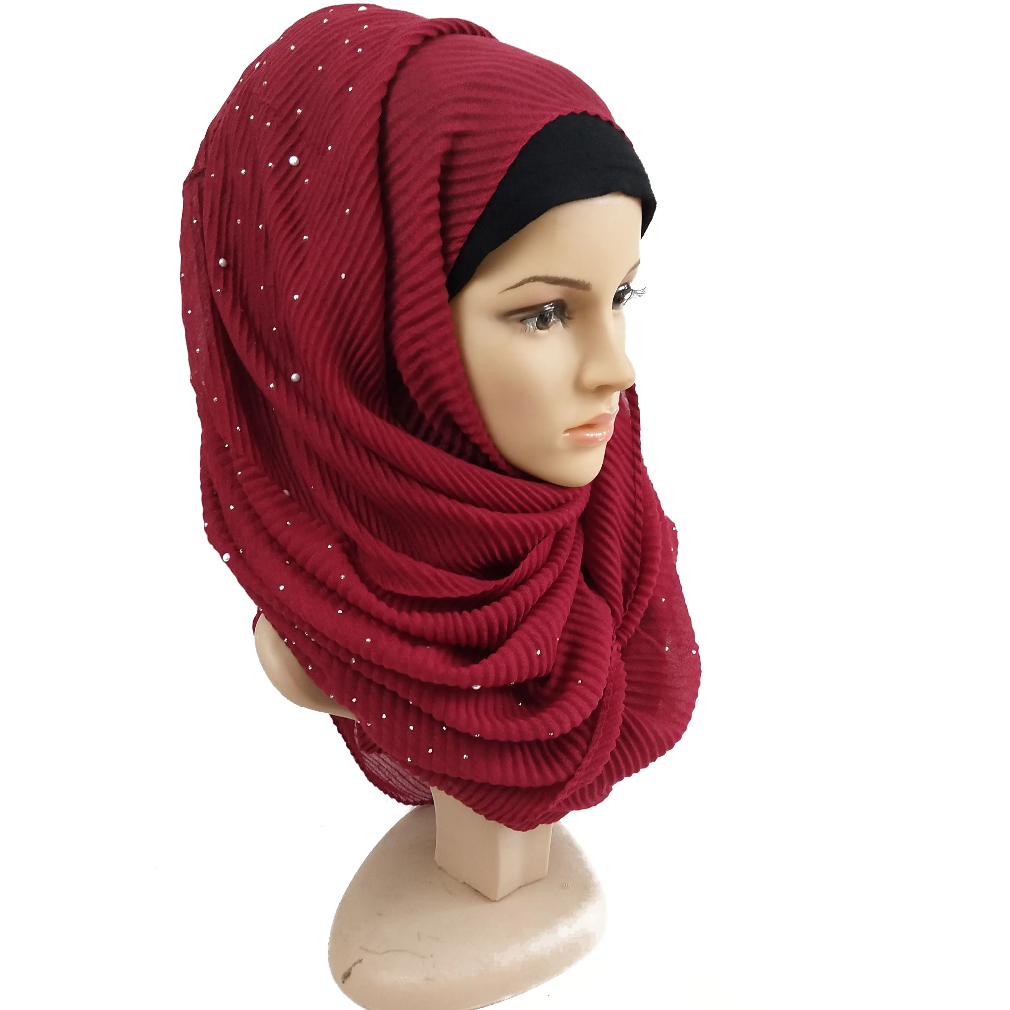 

T2 10 шт Высокое качество алмазные Пузырьковые шифоновые хиджаб шали обертывание Дамская повязка на голову можно выбрать цвета