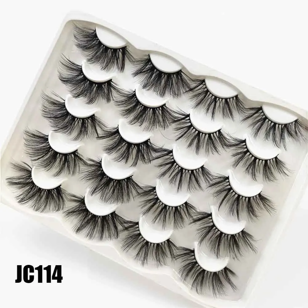 

10 Pairs 25MM 3D Mink False Eyelashes Long Dramatic Volume Wispies Fluffy Eyelashes Handmade Cruelty-free Lash Extension Tool
