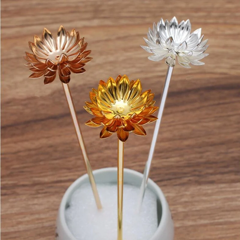 

10 Pieces/lot 30mm Brass Filigree Flowers Slice Metal Hairpin length:120mm Fancy Hair Stick For DIY Hair Jewelry Making