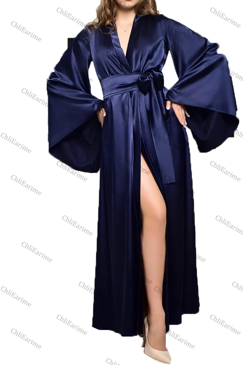 Satin bridal robes, bridal long kimono robes, ladies bridal robes and ground-length bridesmaid robes, bridal gifts for daughters