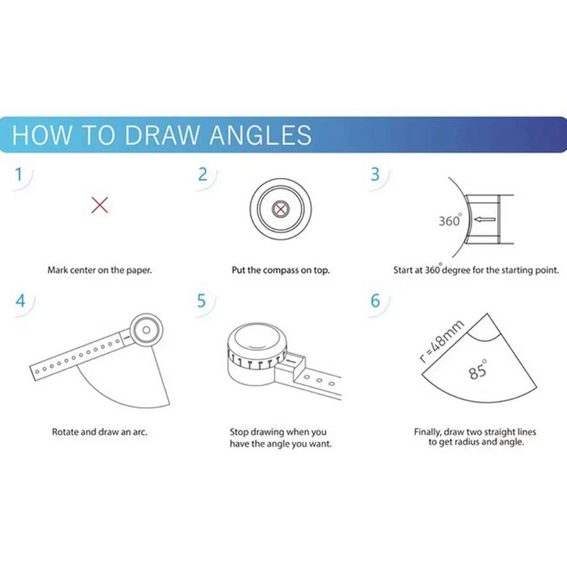 

Multi-Function ,Versatile Design Drawing Tool,Curved Ruler Mini Compass Protractor Combo Patterns for Notepad Designers Artists
