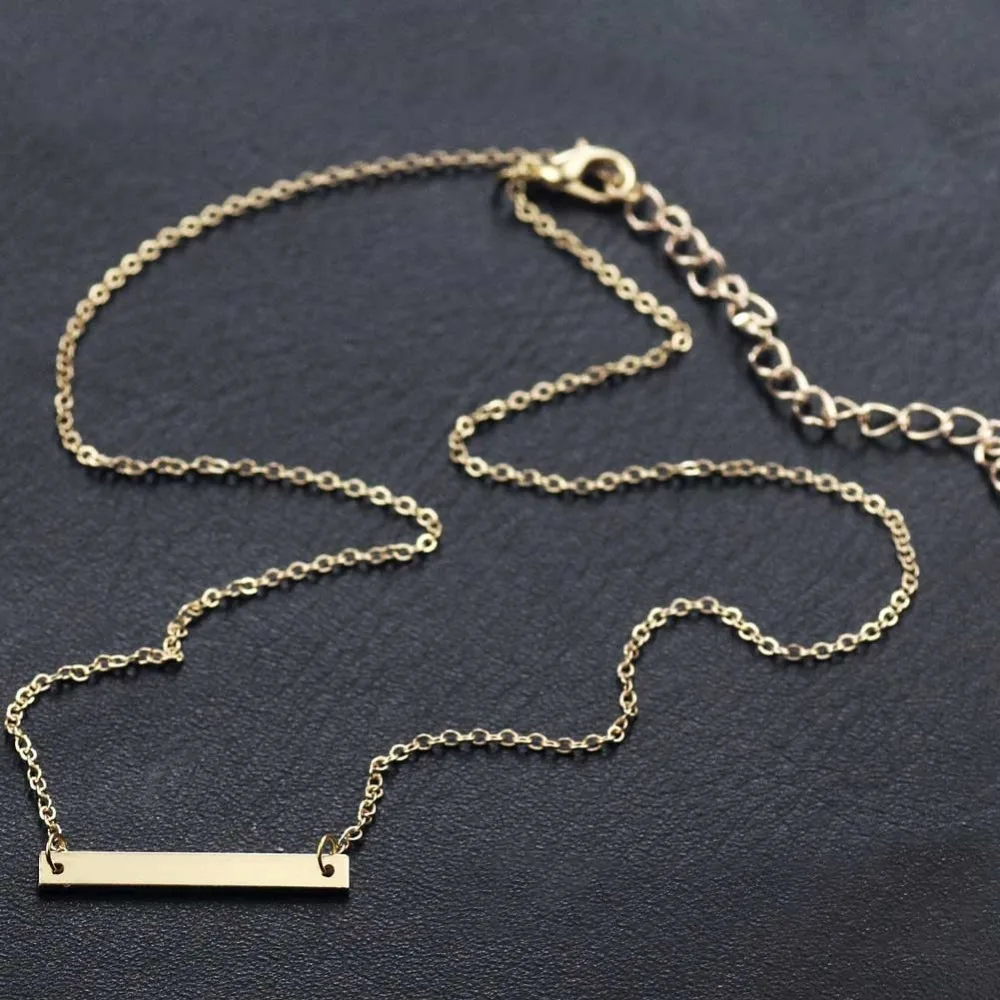 Новое персонализированное ожерелье с пустой панелью изысканная Золотая