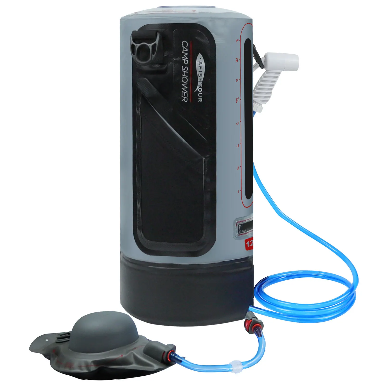 12L Water Bag Solar Heating Portable Foldable Hiking Bath Shower Bag PVC With Pressure Foot Pumputdoor Camping Shower Bags