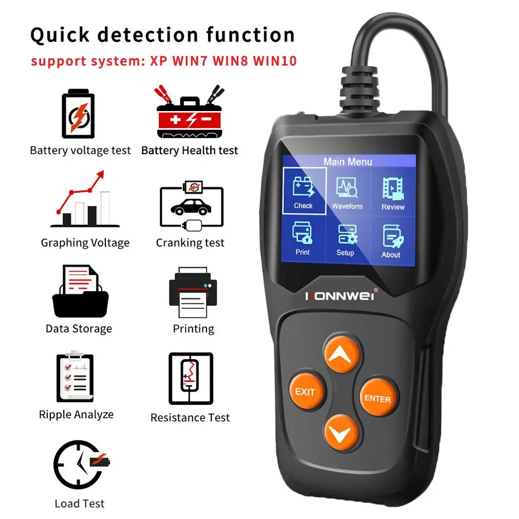 Professional 12V Car Battery Tester 100 To 2000Cca 12 Volt Tools For The Quick Cranking Charging Diagnostic | Автомобили и
