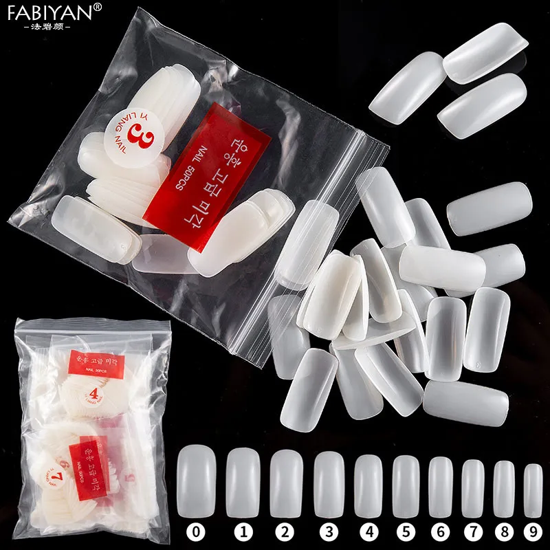Горячая Распродажа 500 шт. кончики натурального цвета Французский акриловый искусственный Полностью покрывающий накладной дизайн ногтей Маникюрный Инструмент для салона DIY PRO