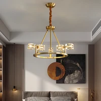 jmzm nordic chandelier copper crystal pendant lamps luxury modern hanging light for living dining room hotel lobby indoor villa