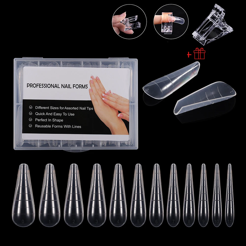 1 коробка прозрачная система для ногтей с двойной формой полное покрытие