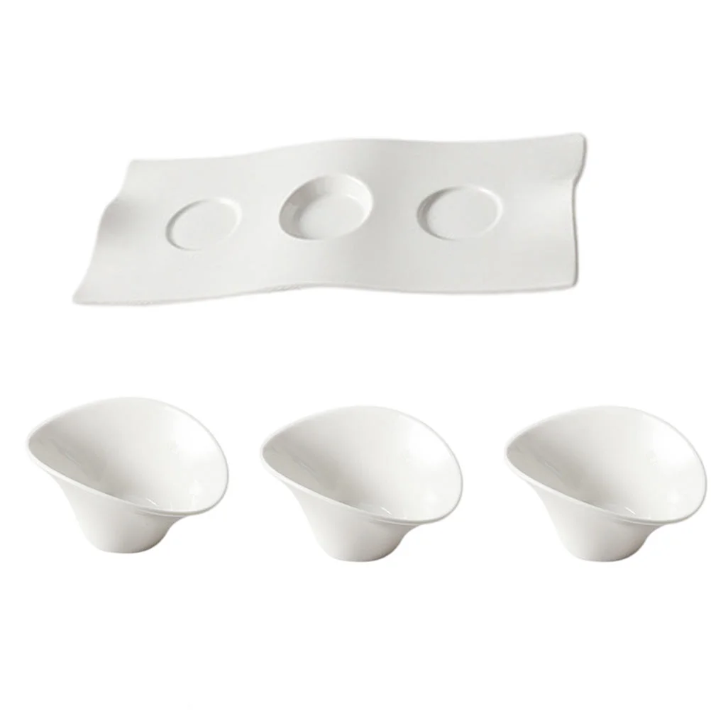 

1 Set Kitchen Small Bowls Seasoning Bowls with Serving Tray Ceramic Bowls