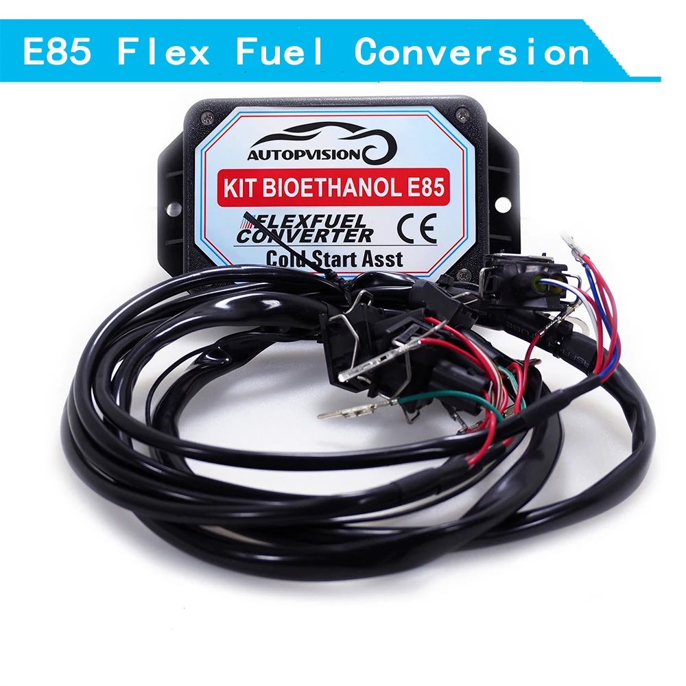 

E85 Flex Fuel Connection Converter with Cold Start Asst Kit Plug and Drive Kit 4/6/8 Cyl Fuel System for Ethanol Car EV1 EV6