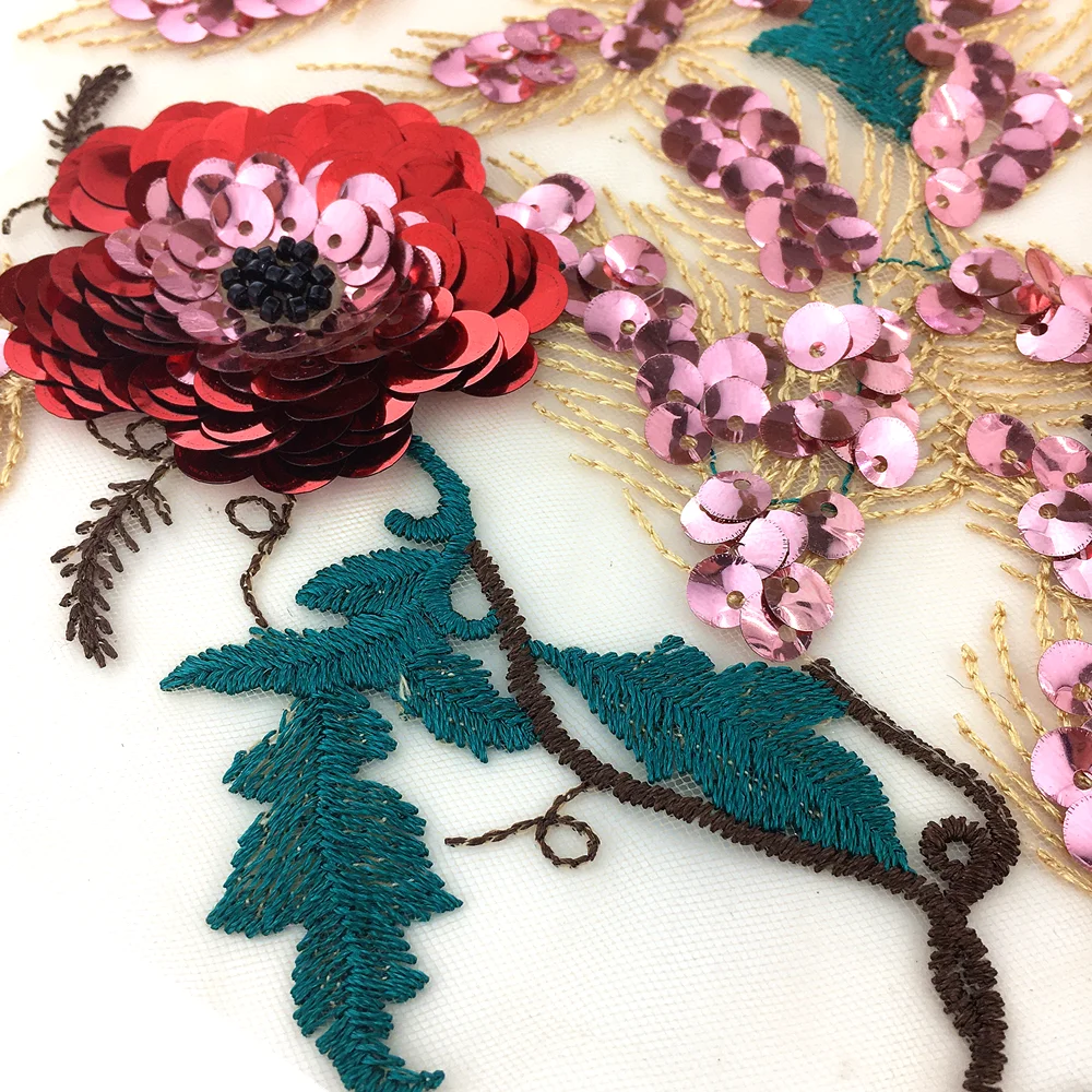 2 шт. Цветочная вышивка Кружевная аппликация | Дом и сад