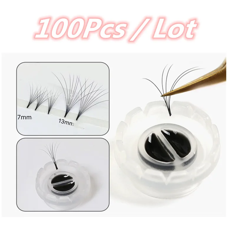 

100pcs False Eyelashes Blooming Cups Fan Makeup Tools Sun Flower Glue Cup Eyelash Extension Planting Grafting Rapid Bloom
