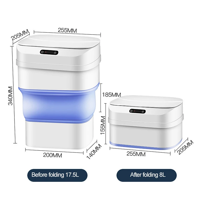 

Smart Induction Telescopic FoldingTrash Cans Large Capacity Automatic Open Lid self-Sealing Self-Changing Household Living Room