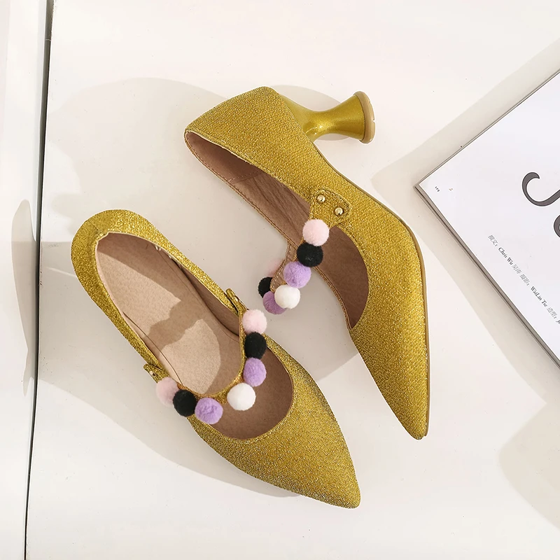 Lucyever/женские туфли-лодочки серебристого цвета с блестками размера плюс 30-48 Сезон