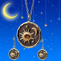 bohemian star moon hanging earrings hot sale vintage hook earrings drop earrings woman jewelry accessories gift pendant necklace