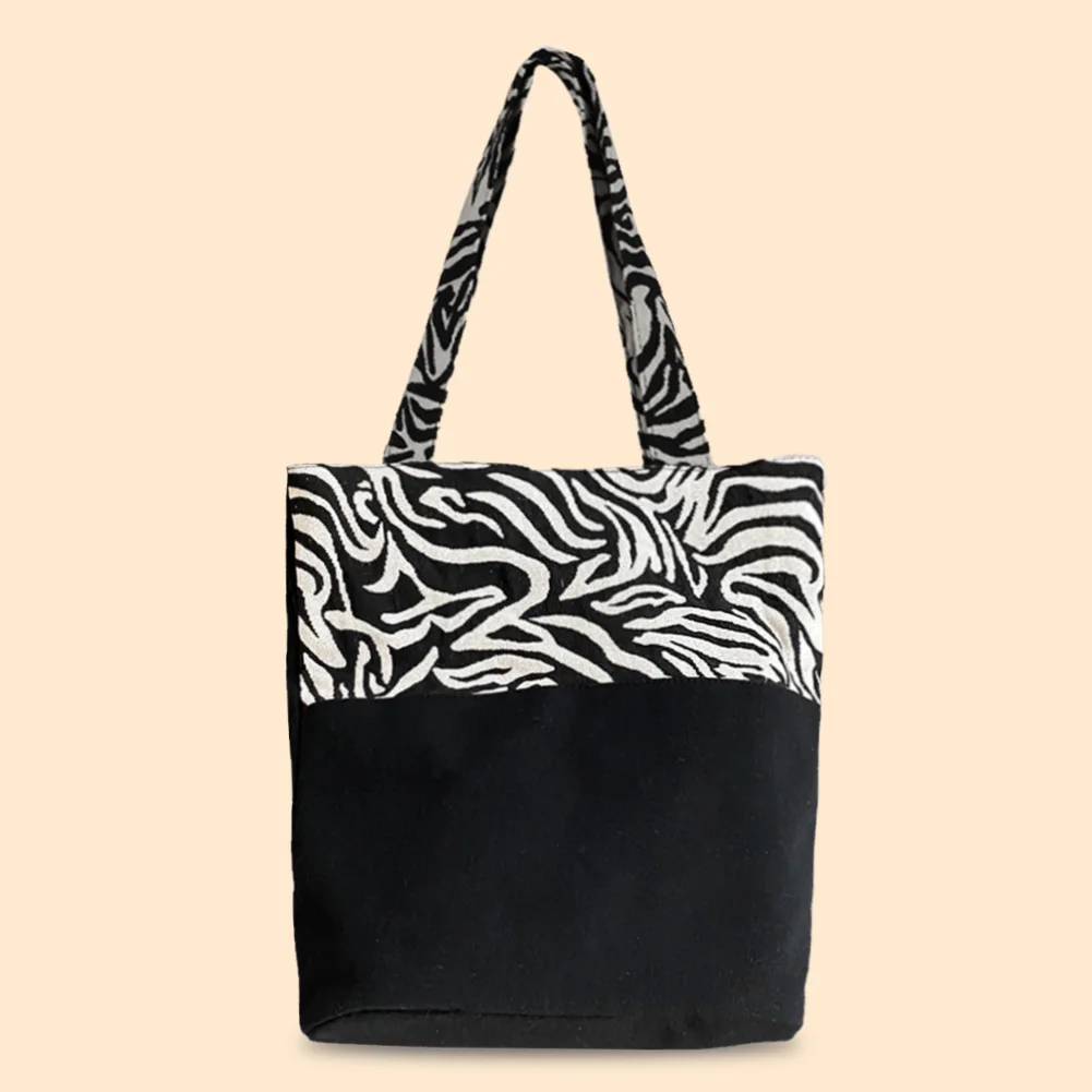 

Simply Crossbody Bags Lady Chain Travel Small Handbags Zebra Printed Canvas Shoulder Messenger Bag for Women 2020