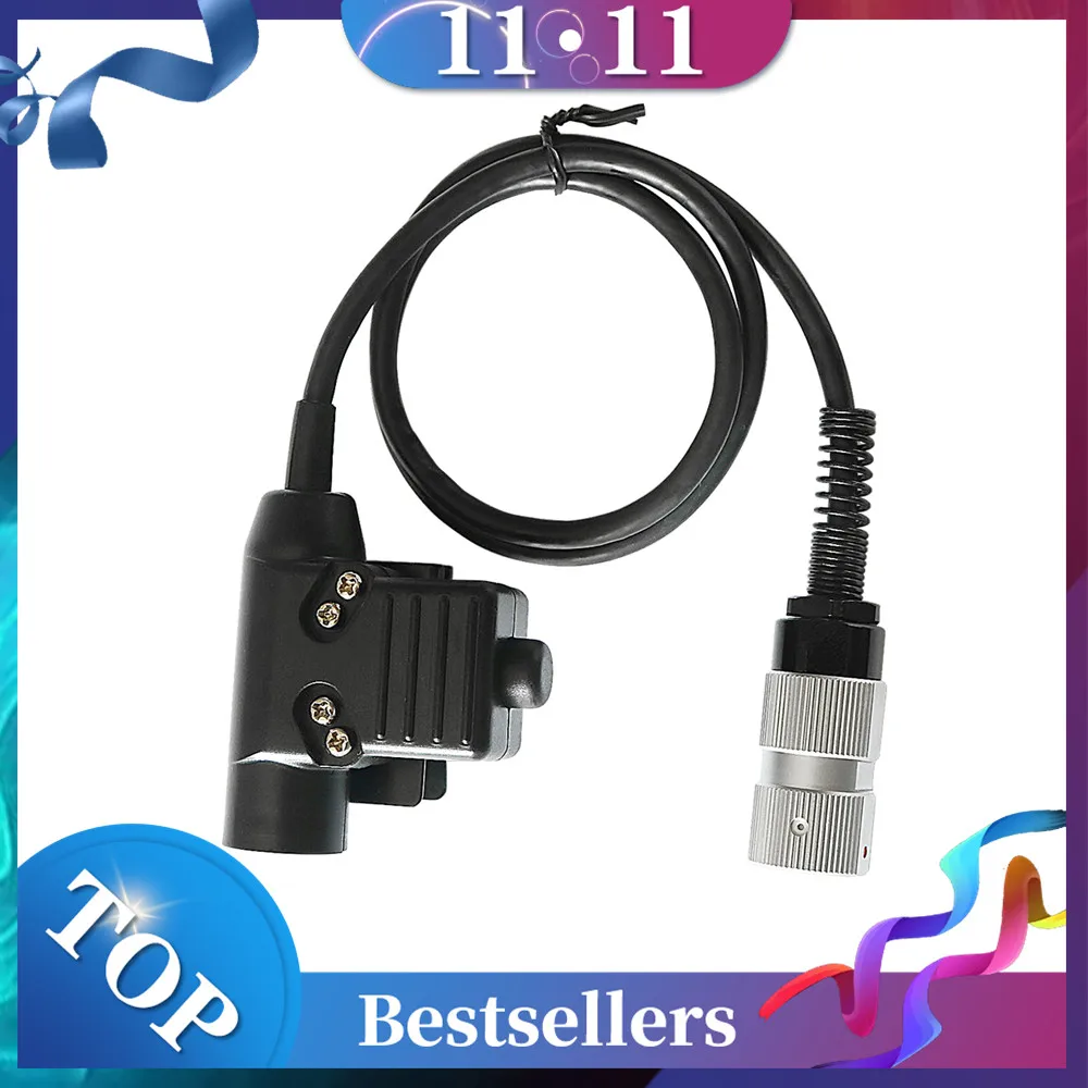 

Military Headset Adapter Plug Tactical PTT U94 PRC PTT, 6-pin U94 PTT for AN / PRC 152 152A 148 Virtual Cover