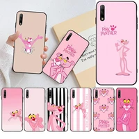 cutewanan pink panther painted phone case for huawei honor 30 20 10 9 8 8x 8c v30 lite view pro