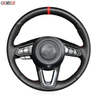 Чехол рулевого колеса автомобиля DIY Ручная прошивка нескользящей подошве; Цвета: черный, искусственная кожа для Mazda 3 Axela Mazda 6 Atenza CX-3 2018-2019