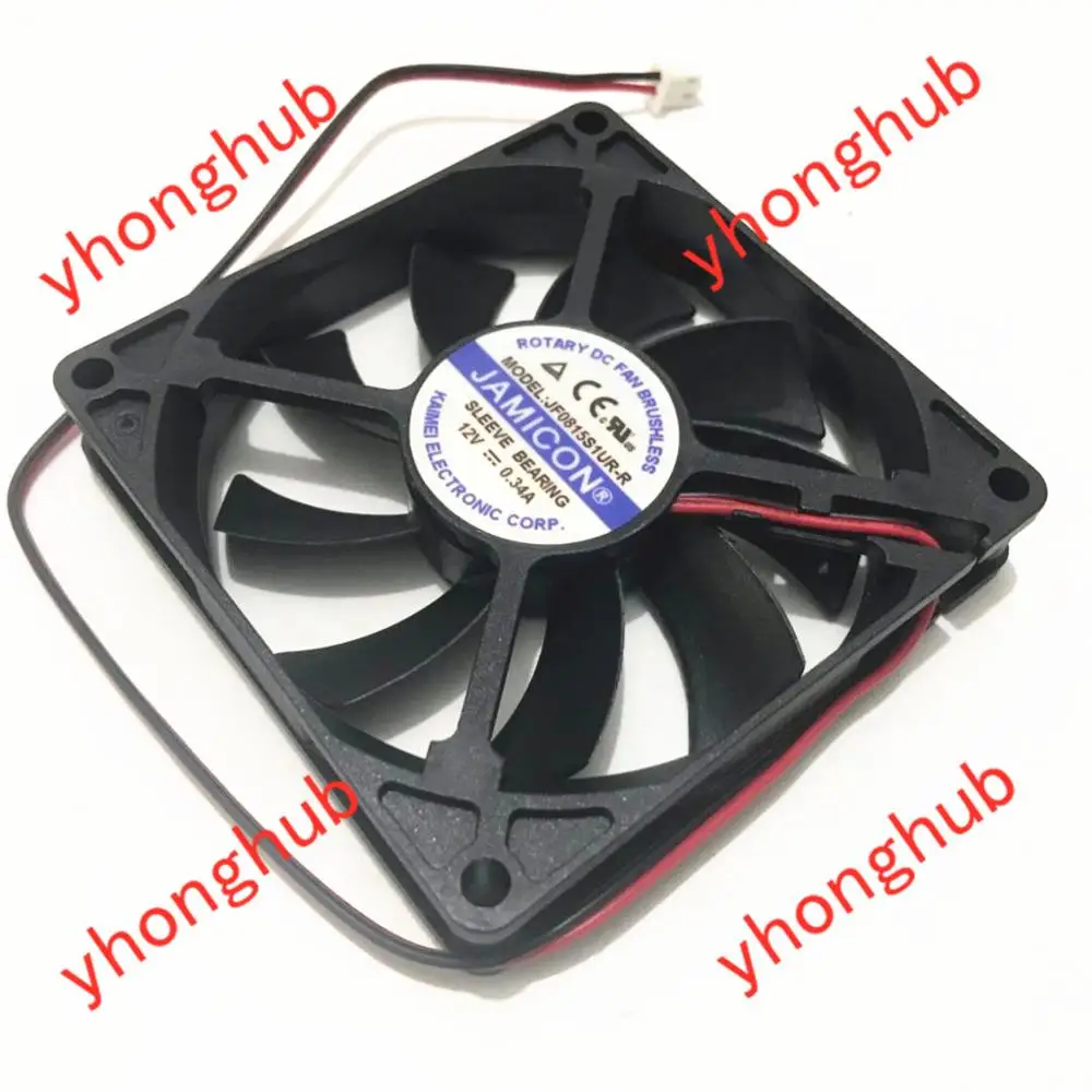 Jamicon JF0815S1UR R DC 12V 0.34A 80x80x15 мм 2 провод Сервер площади вентилятора|Кулеры и системы