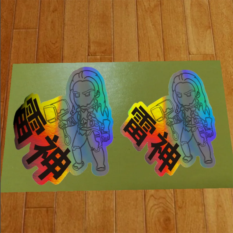 Laser Sticker Printing Black Logo Custom