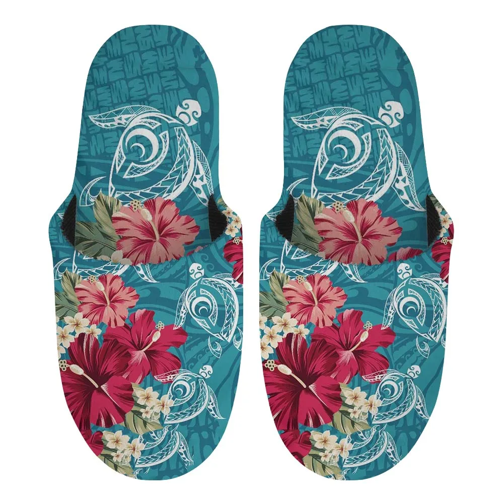 

New 2021 Winter-Autumn At Home Thermal Cotton-Padded Slippers Women's Polynesian Tribal Cotton Slippers Indoor Slippers