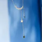 Новинка 2022, модные ожерелья серебряного цвета с Луной и звездами на шею для девушек, рождественский подарок, фотосессия, продажа X5731