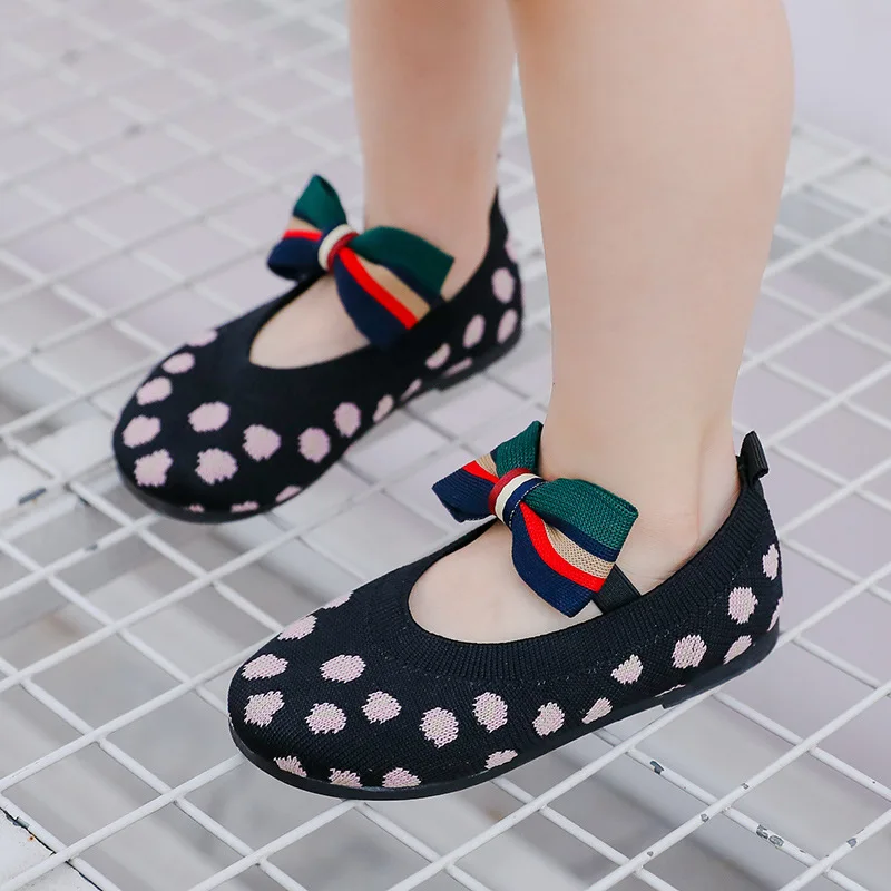 2019 Осень детская Лодка обувь с бантами для девочек туфли на низком каблуке